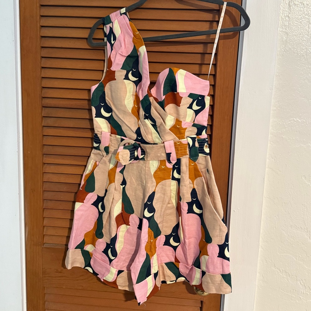 FARM Rio Multicolor One-Shoulder Printed Romper - Picture 2 of 4
